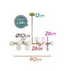 Pendente Grape Em Metal Dourado E Vidro Branco P/ Led G9 St17