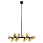Pendente Grape Em Metal Preto E Vidro Ambar P/ Led G9 St1758