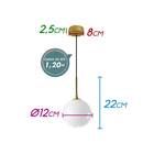 Pendente Grape Ouro Com Globo Branco P/g9 Starlux Zr082 St2068