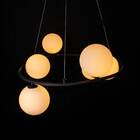 Pendente Grape Preto 6 Globos De Vidro Starlux Zr083 St2076