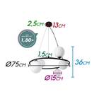 Pendente Grape Preto 6 Globos De Vidro Starlux Zr083 St2076