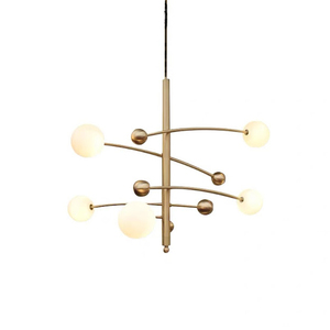 Lustre Pendente Bola Jabuticaba 5 Globos De Vidro Dourado Leroy Merlin