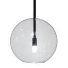 Pendente Higher Cor Preto Com Globo Transparente Para 1 G9