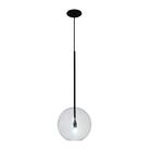 Pendente Higher Cor Preto Com Globo Transparente Para 1 G9