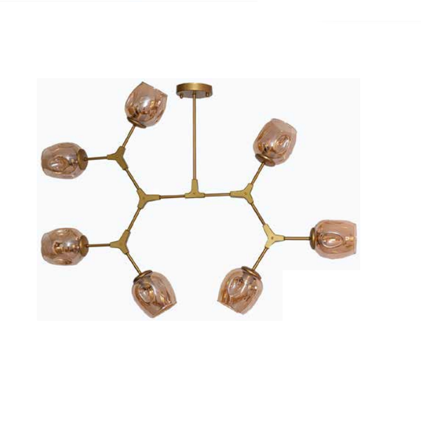 Pendente Hive Dourado E Vidro Champagne Sky-3029-1 Skylight