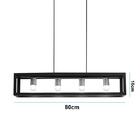 Pendente Hoke Na Cor Preto Com Acabamento Cobre Para 4 Lâmpad