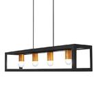 Pendente Hoke Na Cor Preto Com Acabamento Cobre Para 4 Lâmpad