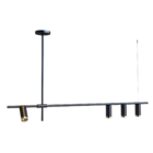 Pendente Honda Industrial Retangular Preto E Dourado Lixado 8