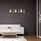 Pendente Ibira 100cm 6 Cupula Vidro + 6x G9 Bq Bella Hl011m S