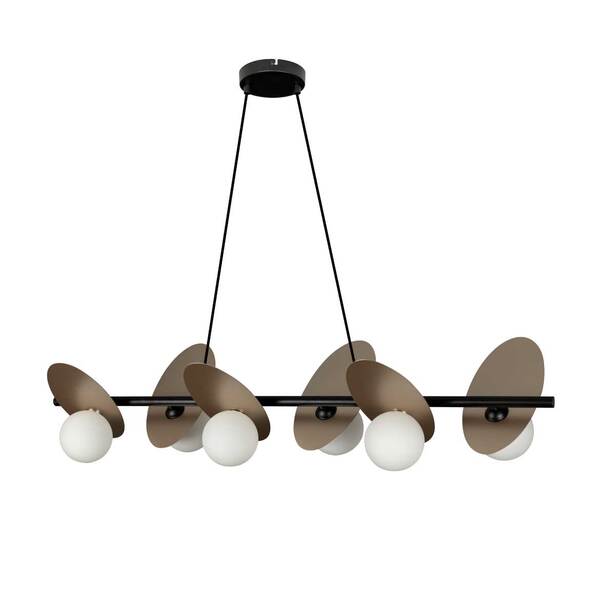 Pendente Ibira 100cm 6 Cupula Vidro + 6x G9 Bq Bella Hl011m S