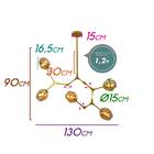Pendente Ieda Cupula Vidro P/ 5xe27 Idl011 Ouro Fosco E Ab St