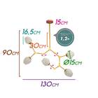 Pendente Ieda Cupula Vidro P/ 5xe27 Idl011 Ouro Fosco E Br St