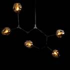 Pendente Ieda Cupula Vidro P/ 5xe27 Idl011 Preto Fosco + Smok