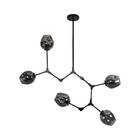 Pendente Ieda Cupula Vidro P/ 5xe27 Idl011 Preto Fosco + Smok