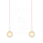 Pendente Industrial Cabo Tecido Duplo Cq E27 Vintage Rosa Cla