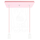 Pendente Industrial Cabo Tecido Duplo Cq E27 Vintage Rosa Cla