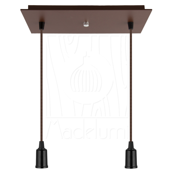 Pendente Industrial Cabo Tecido Duplo Cq Vintage Marrom