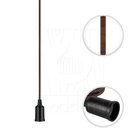 Pendente Industrial Cabo Tecido Duplo Cr Vintage Marrom