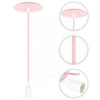 Pendente Industrial Cabo Tecido E27 Vintage Rosa Claro