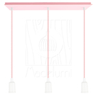 Pendente Industrial Cabo Tecido Triplo Cq E27 Vintage Rosa Cl