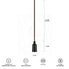 Pendente Industrial Cabo Tecido Triplo Cr E27 Vintage Marrom