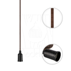 Pendente Industrial Cabo Tecido Triplo Cr E27 Vintage Marrom