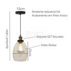 Pendente Industrial Moderno Fat P/ Quarto Bancada Cozinha