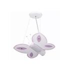Pendente Infantil Borboleta Rosa Para 1 Lâmpada E27 Rosa*