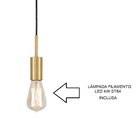 Pendente Infinite Dourado + Lâmpada Led 4w St64 Quente Bivolt