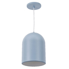 Pendente Interno 1 Lâmpada Azul Metal Redondo Attena