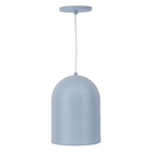Pendente Interno 1 Lâmpada Azul Metal Redondo Attena
