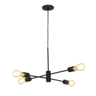 Pendente Interno 4 lâmpadas Preto Alumínio Xis Auremar