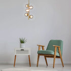 Pendente Interno 6 lâmpadas Bronze Aço e Vidro Orluce