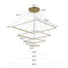 Pendente Inverse Quadrado 4 Modulos Bronze Led 120w 3000k Biv