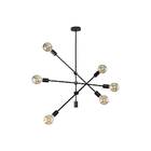 Pendente Ipanema Preto RM004B Bella + 6 LED G95 Br. Quente ST