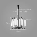 Pendente Isis Zr117-bk Preto Fosco E Branco 60 Cm Led 80w Sta