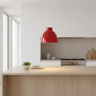 Pendente Istambul Em Alumínio Vermelho Cereja 42cm 1e27