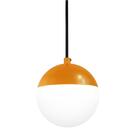 Pendente Jabuti Meia Lua Dourado Com Globo Branco Fosco 1 Lâm