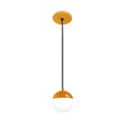 Pendente Jabuti Meia Lua Dourado Com Globo Branco Fosco 1 Lâm