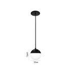 Pendente Jabuti Meia Lua Na Cor Preto Com Globo Branco Fosco