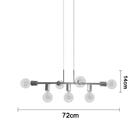 Pendente Jabuti Na Cor Prata Para 7 Lâmpadas E27 Bivolt