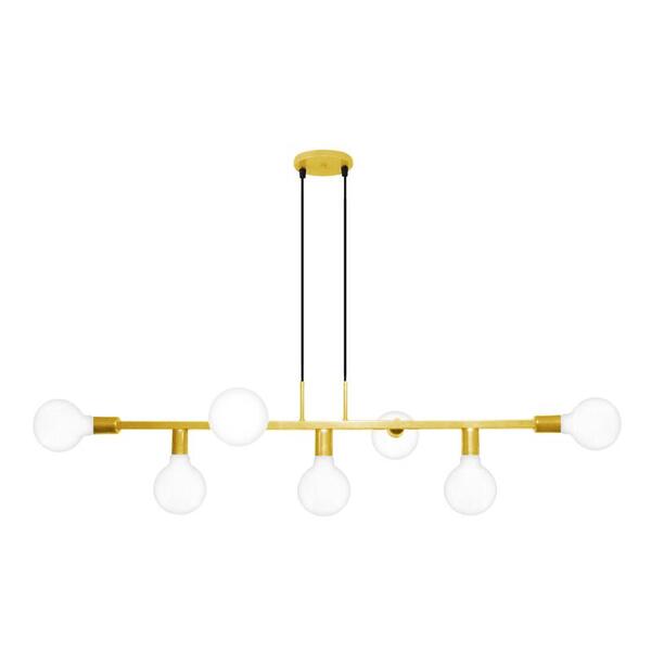 Pendente Jabuti Seven Na Cor Dourado Para 7 Lâmpadas E-27