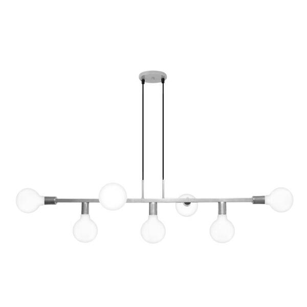 Pendente Jabuti Seven Na Cor Prata Para 7 Lâmpadas E-27 Bivolt