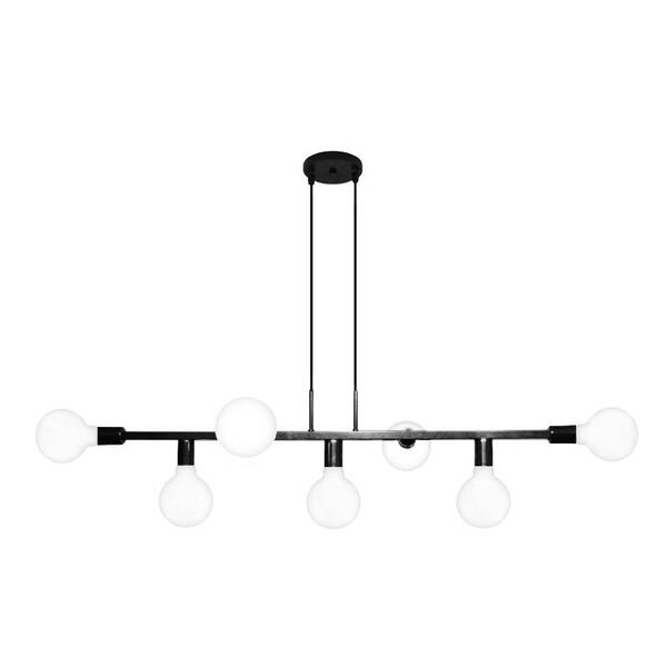 Pendente Jabuti Seven Na Cor Preto Para 7 Lâmpadas E-27