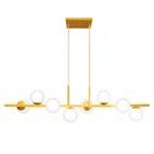 Pendente Jabuti Spire Dourado C Globos Brancos Fosco P/ 8 G9