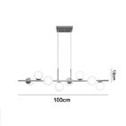 Pendente Jabuti Spire Prata Com Globos Brancos Fosco P/ 8 G9