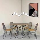 Pendente Jabuti Spire Prata Com Globos Brancos Fosco P/ 8 G9