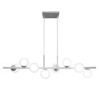 Pendente Jabuti Spire Prata Com Globos Brancos Fosco P/ 8 G9