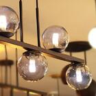 Pendente Jabuti Up Cor Preto Com Globos Fumê Para 6 Lâmp G9