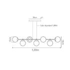 Pendente Jabuticaba 1,20m Para Sala Mesa De Jantar Hall Cor C